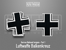 Kitsworld SAV Sticker - German National Insignia - Luftwaffe Balkenkreuz 1 